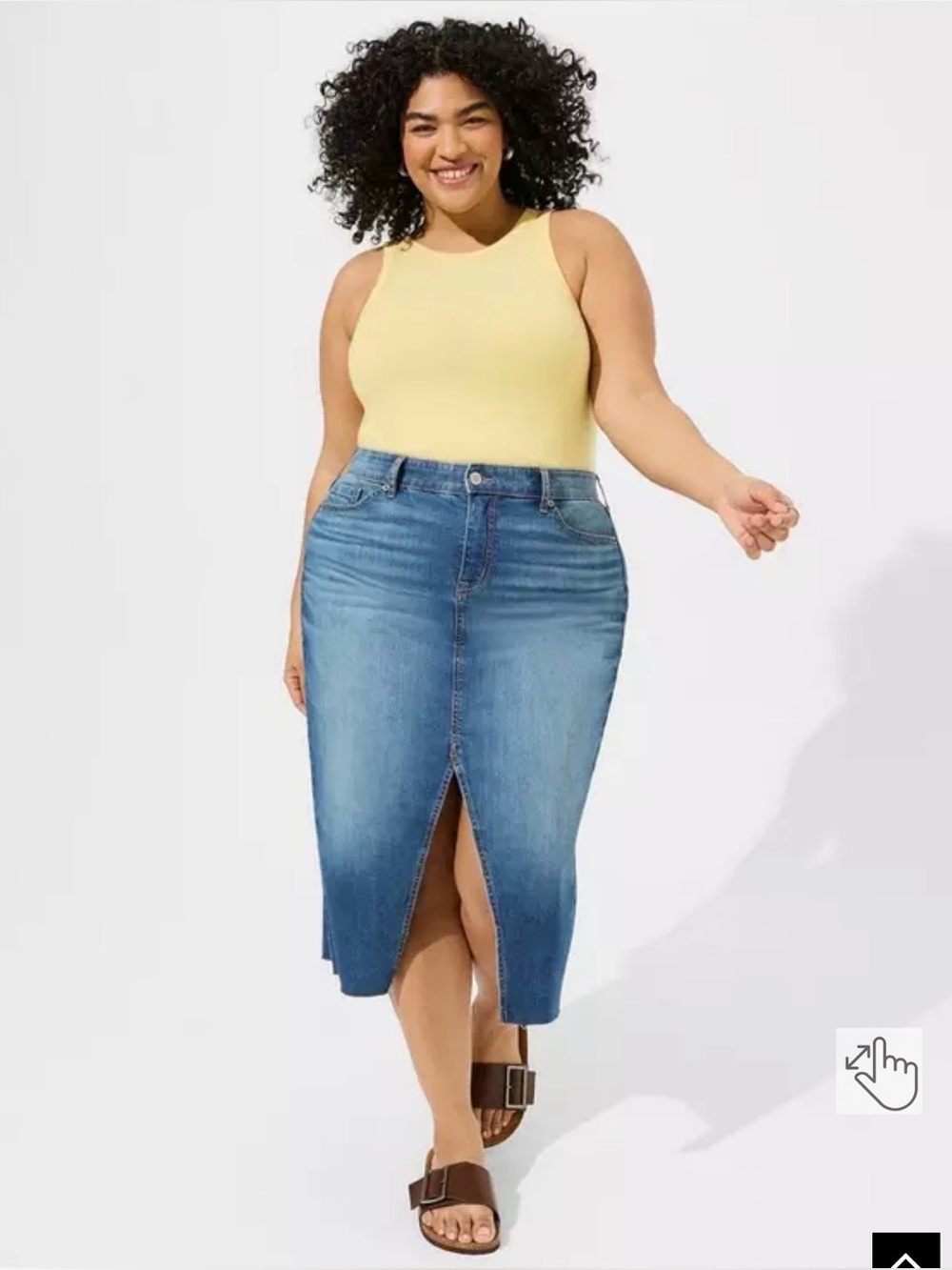 Torrid Maxi Denim Slit Front Skirt